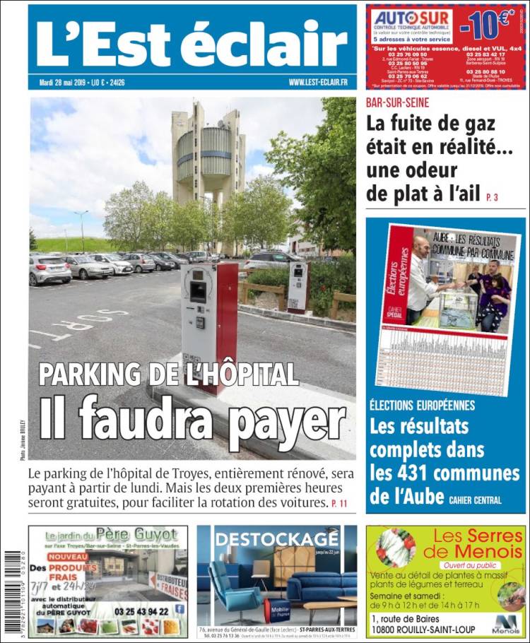 Portada de L'Est Eclair (Francia)