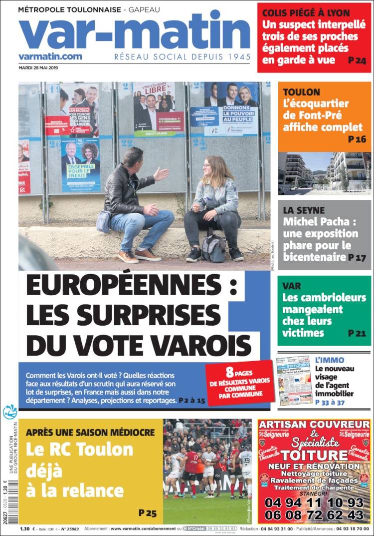 Portada de Nice-Matin (Francia)