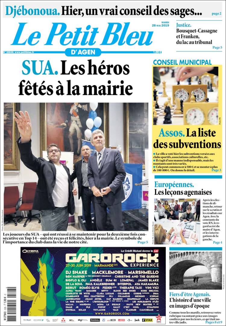 Portada de Le Petit Bleu (Francia)