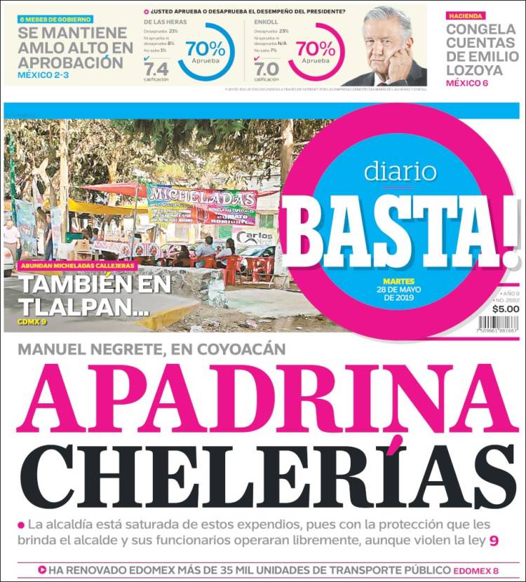 Portada de Diario Basta (México)