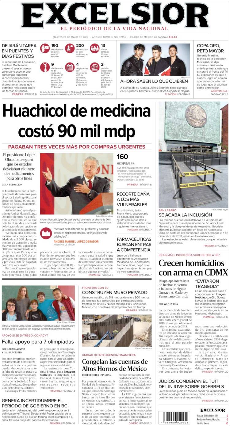 Portada de Excelsior (México)