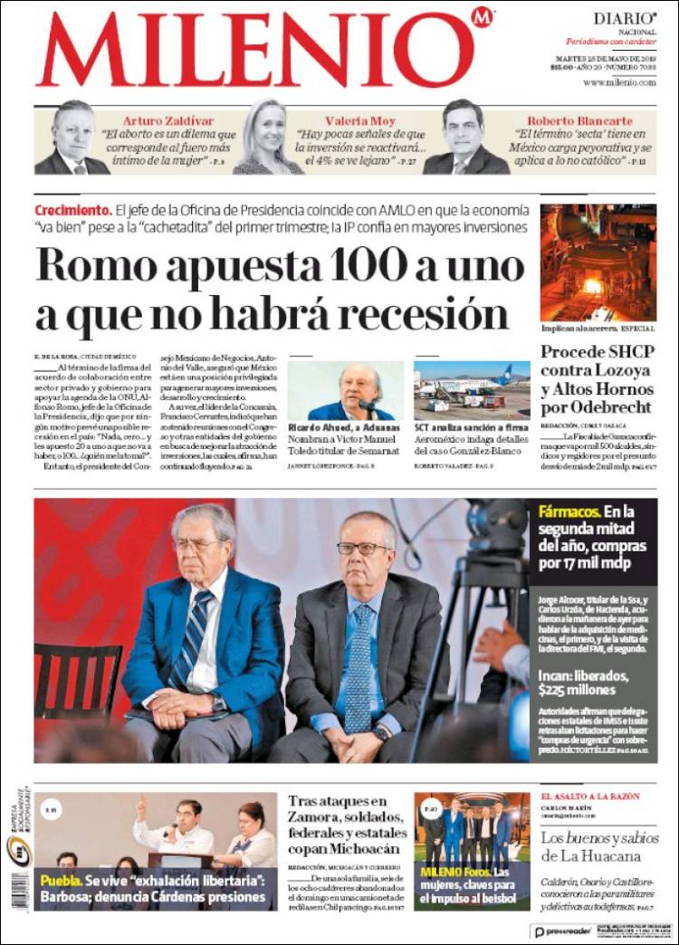 Portada de Milenio (México)