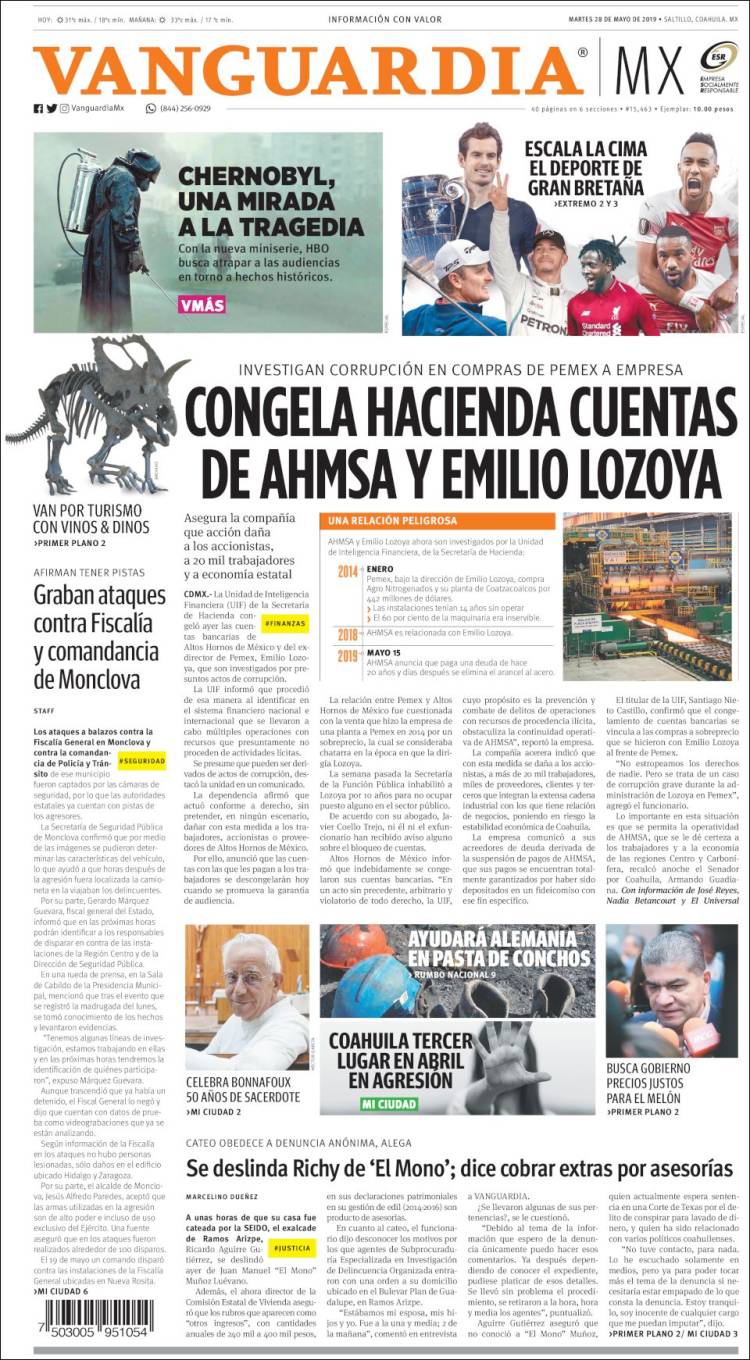 Portada de Vanguardia (México)