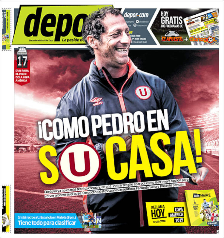 Portada de Depor (Per&uacute;)