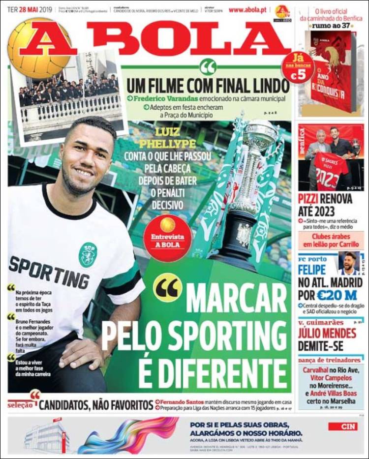 Portada de A Bola (Portugal)