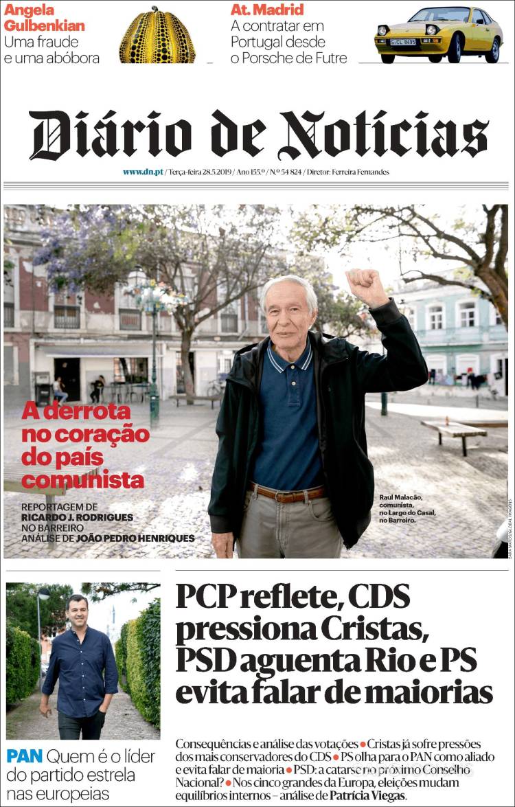 Portada de Diário de Noticias (Portugal)