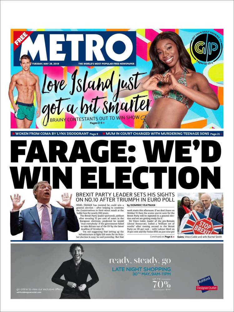 Portada de Metro (Reino Unido)