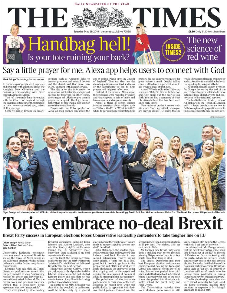 Portada de The Times (Reino Unido)