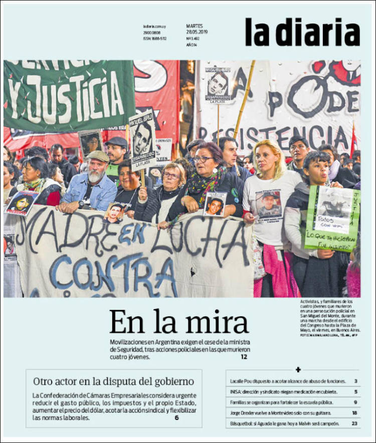 Portada de La Diaria (Uruguay)