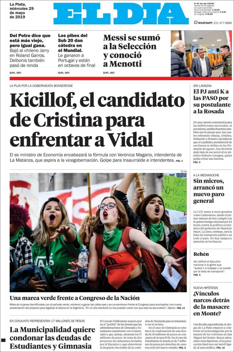 Portada de El Día de la Plata (Argentina)