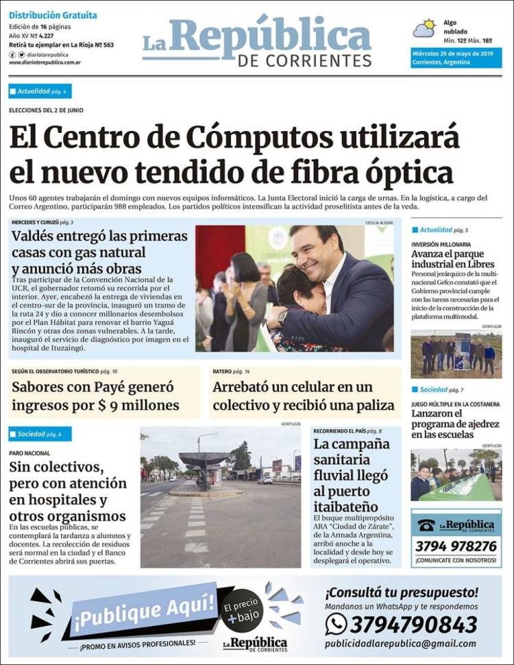 Portada de La República de Corrientes (Argentina)