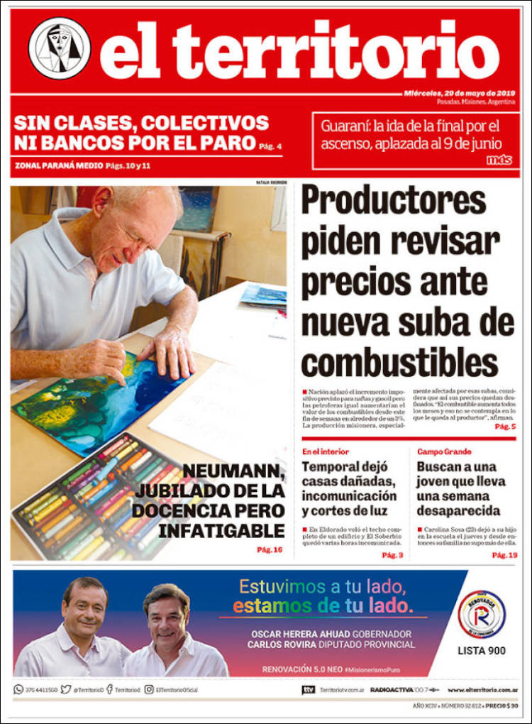 Portada de El Territorio (Argentina)