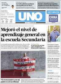 Portada de Diario Uno de Entre Ríos (Argentina)