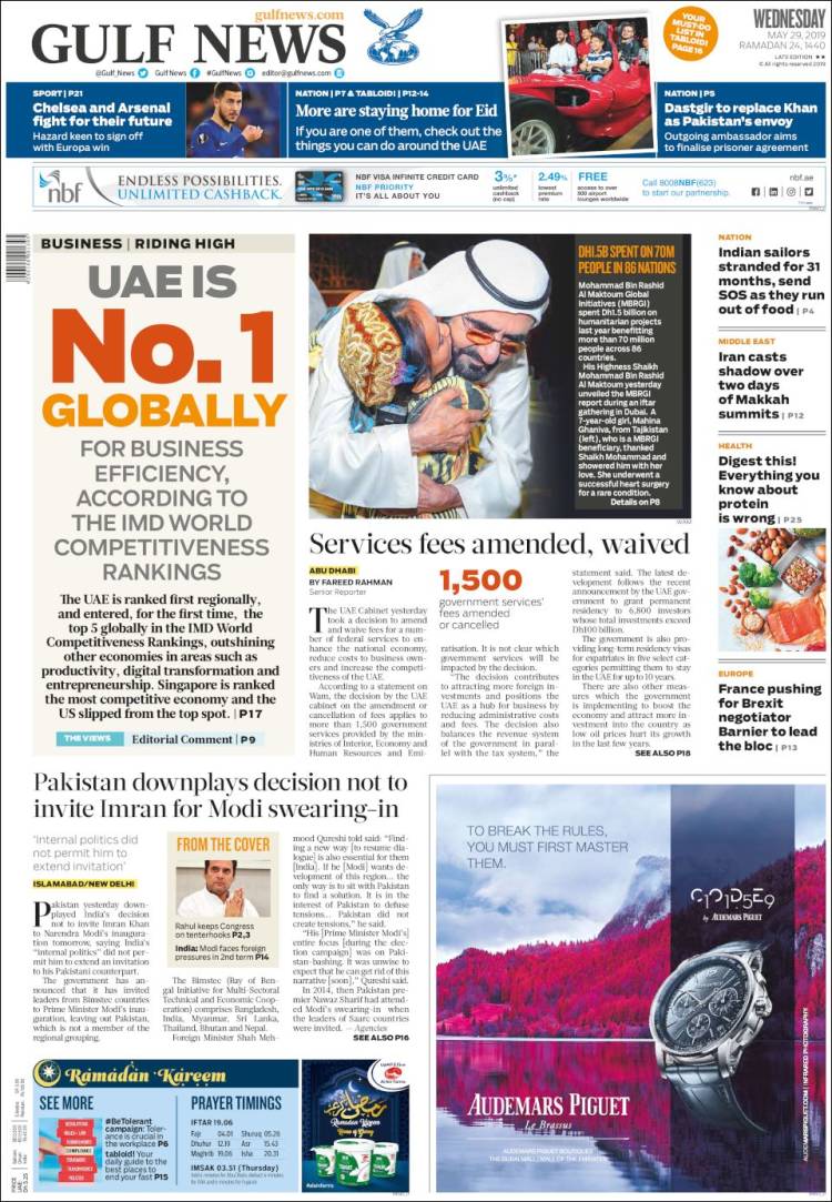 Portada de Gulf News (Asia-Pacific)