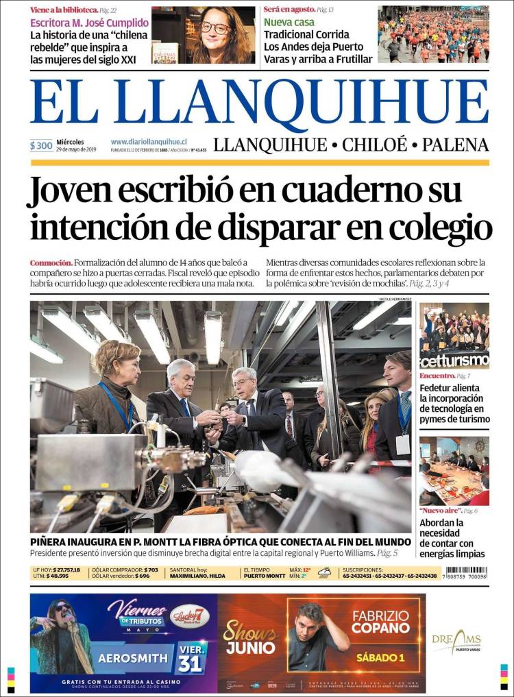 Portada de El Llanquihue (Chile)