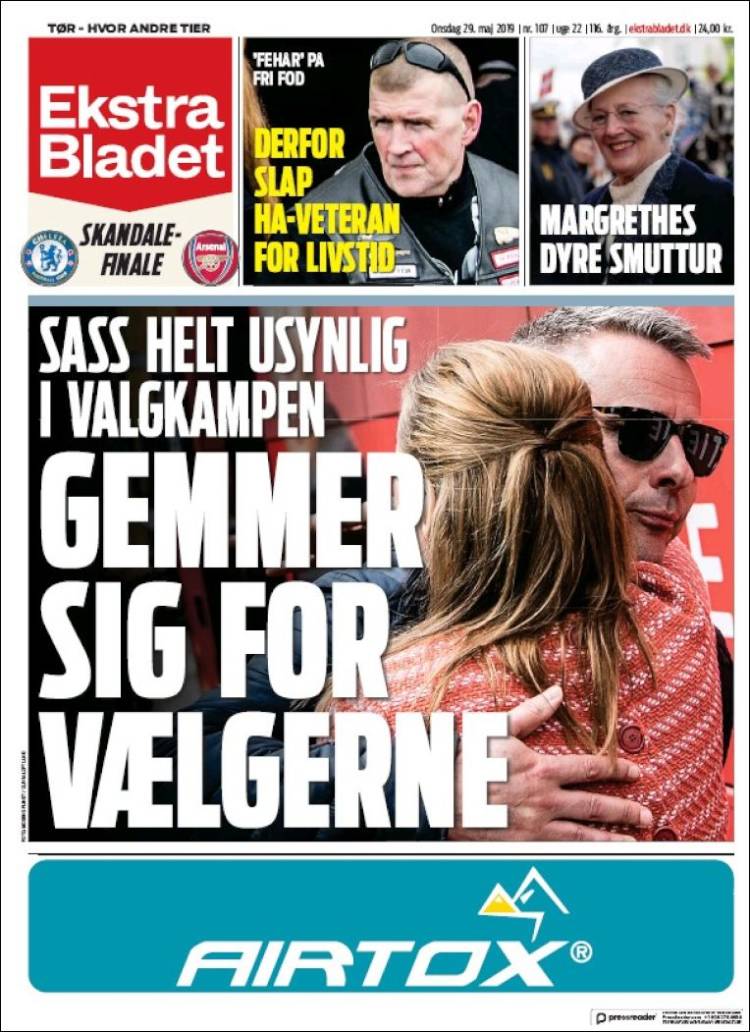 Portada de Ekstra Bladet (Dinamarca)