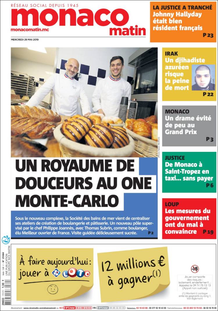 Portada de Nice-Matin (Francia)