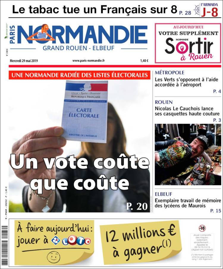 Portada de Paris Normandie (Francia)