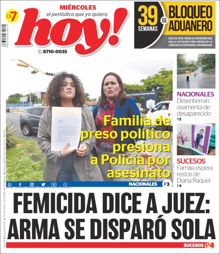 Portada de Hoy (Nicaragua)
