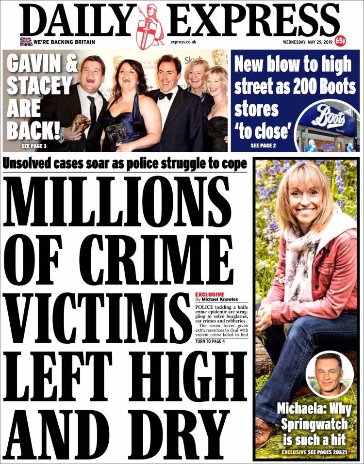 Portada de Daily Express (Reino Unido)