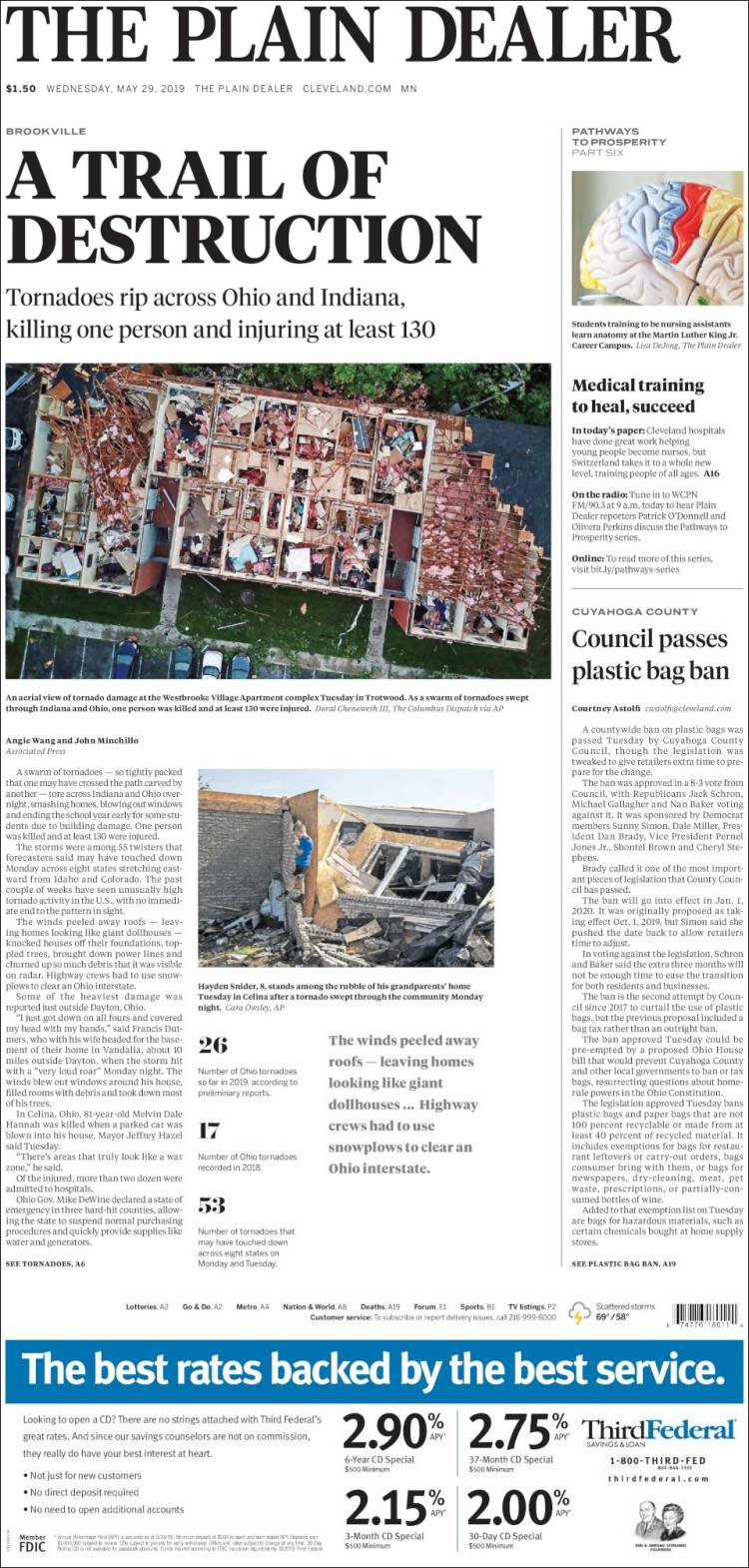 Portada de The Plain Dealer (USA)