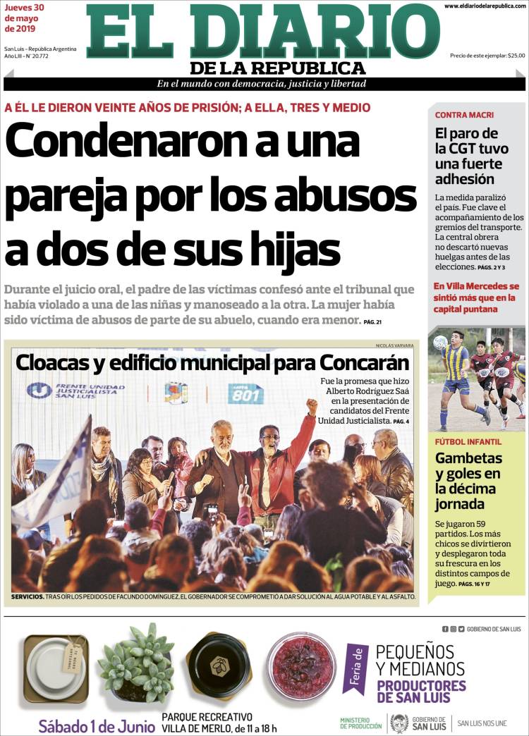 Portada de Diario de la República (Argentina)