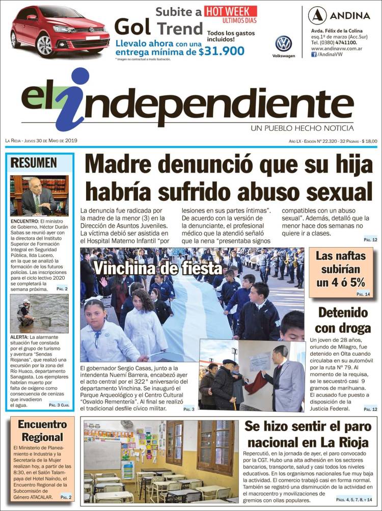Portada de El Independiente (Argentina)