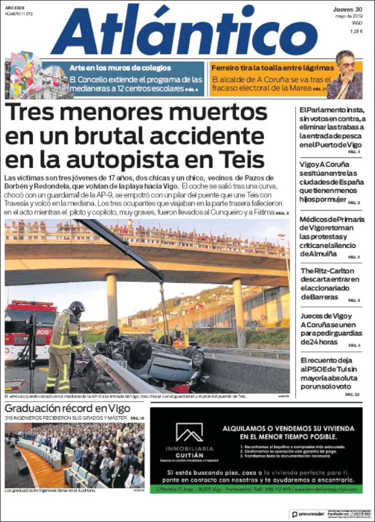 Portada de Atlántico Diario (España)