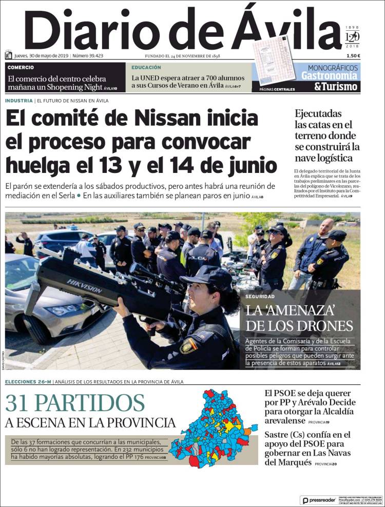 Portada de Diario de Ávila (España)