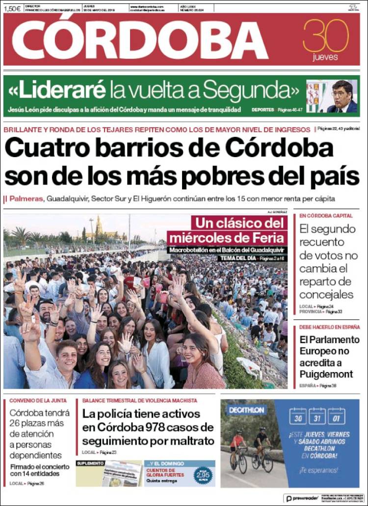 Portada de Diario de Córdoba (España)