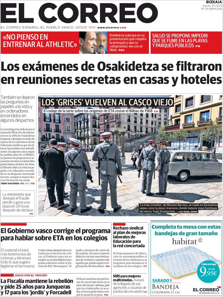 Portada de El Correo (España)