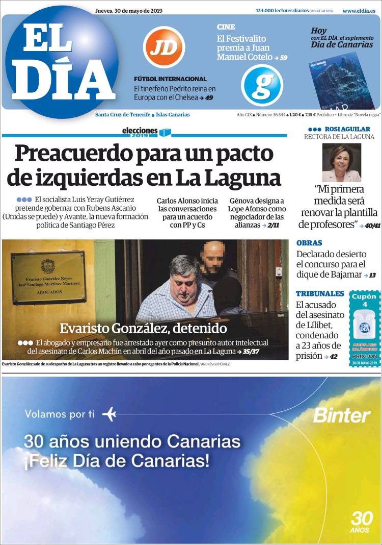 Portada de El Día (España)