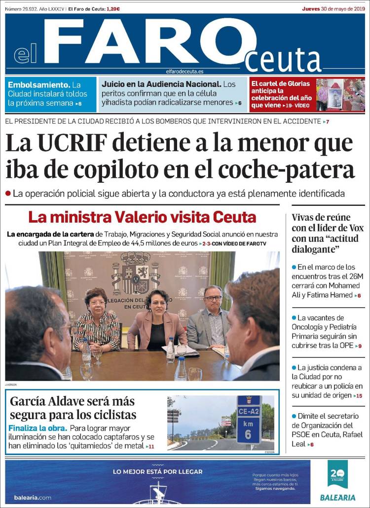 Portada de El Faro de Ceuta (España)