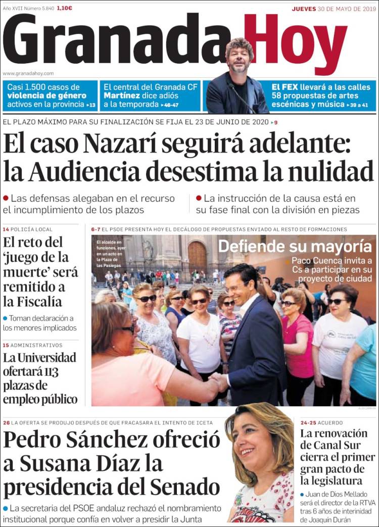 Portada de Granada Hoy (España)