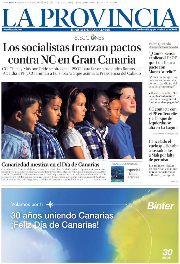 Portada de La Provincia (España)