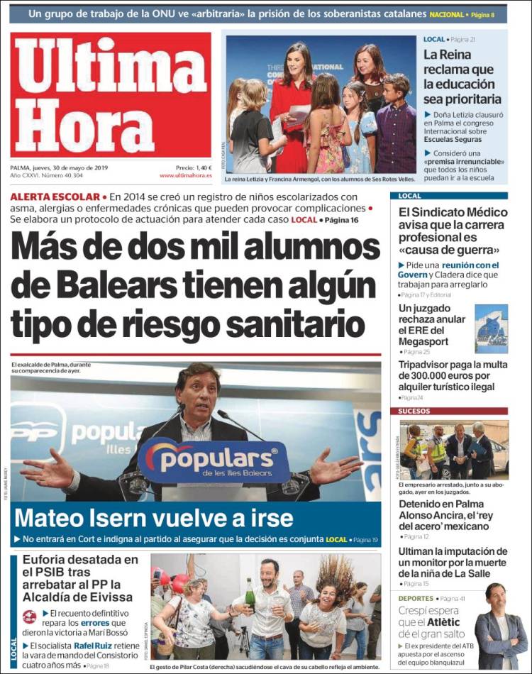 Portada de Última Hora (España)