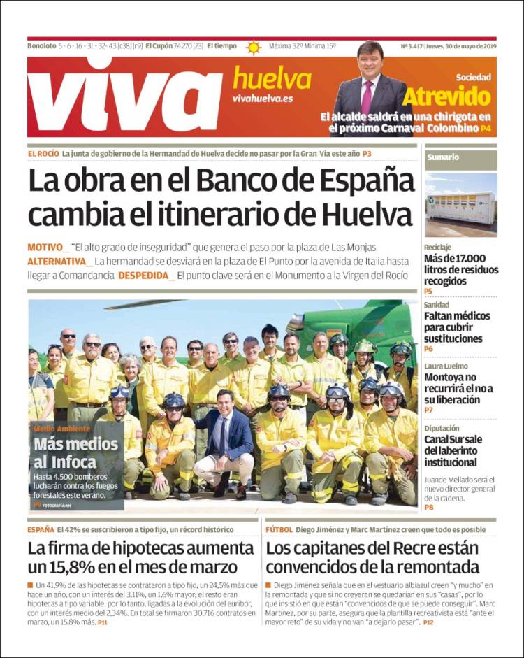 Portada de Viva Huelva (España)