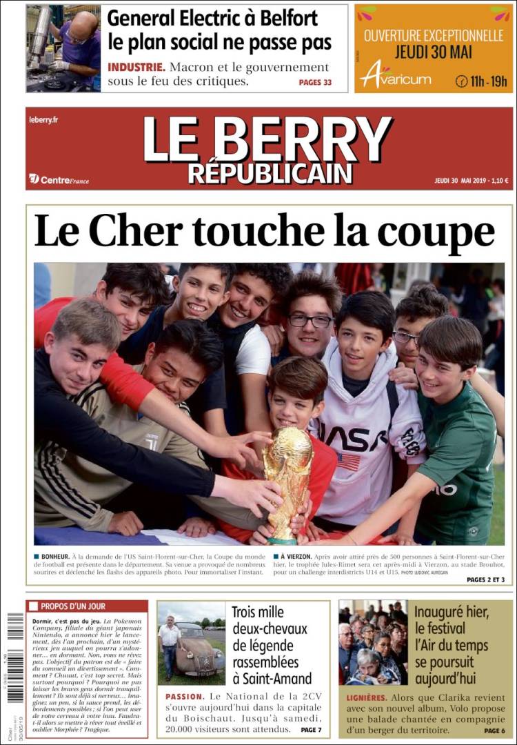 Portada de Berry Republicain (Francia)