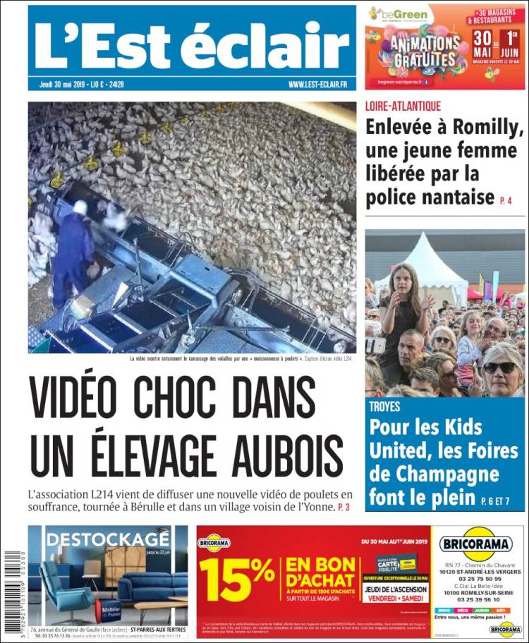 Portada de L'Est Eclair (Francia)