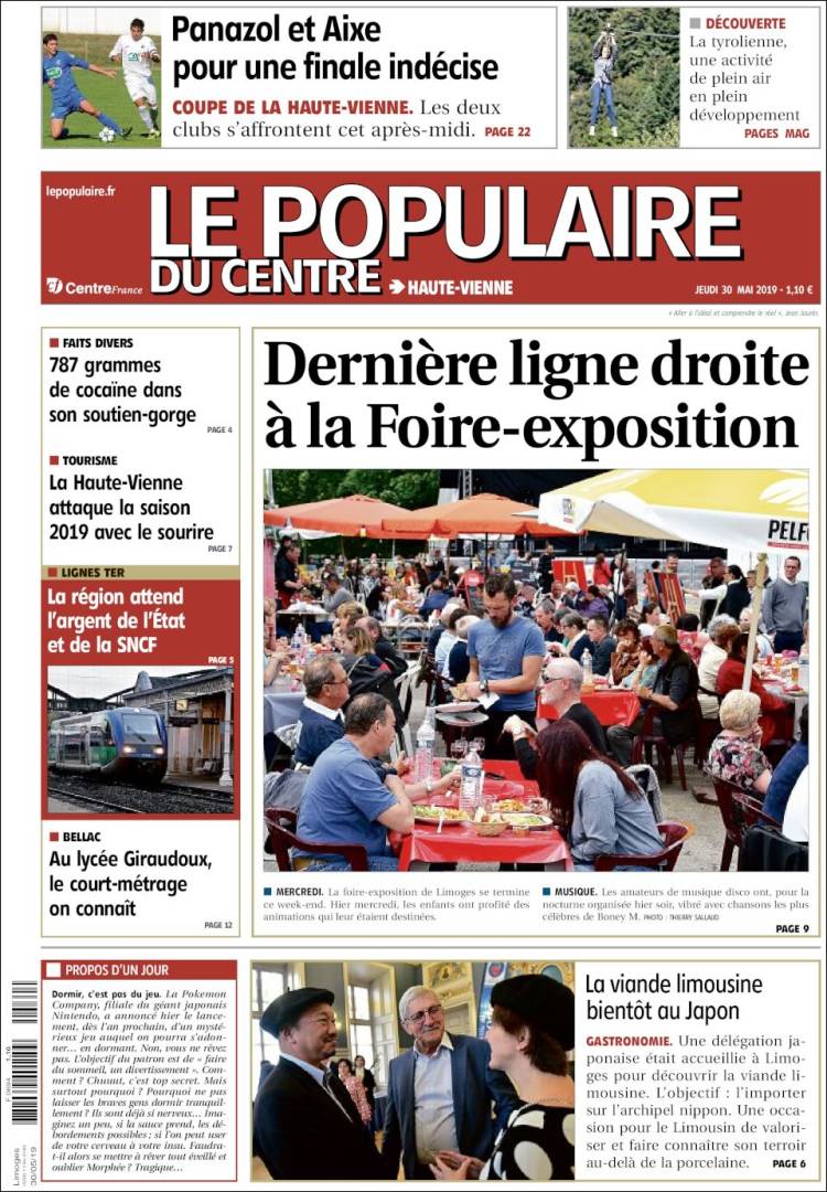 Portada de Le Populaire du Centre (Francia)