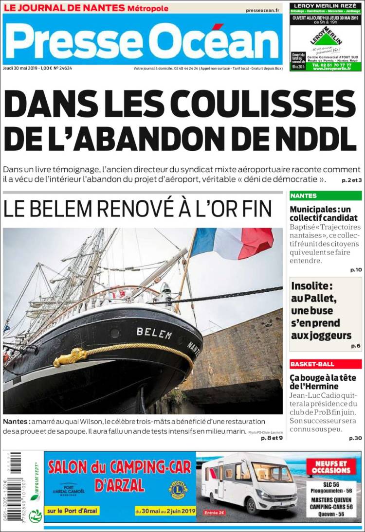 Portada de Presse Ocean (Francia)