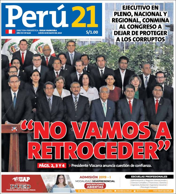 Portada de Perú 21 (Per&uacute;)