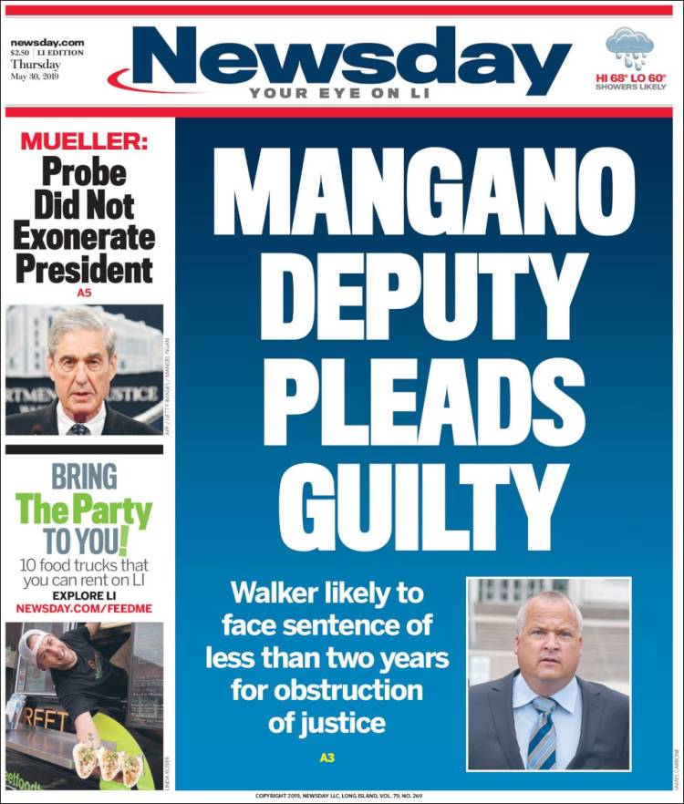 Portada de Newsday (USA)