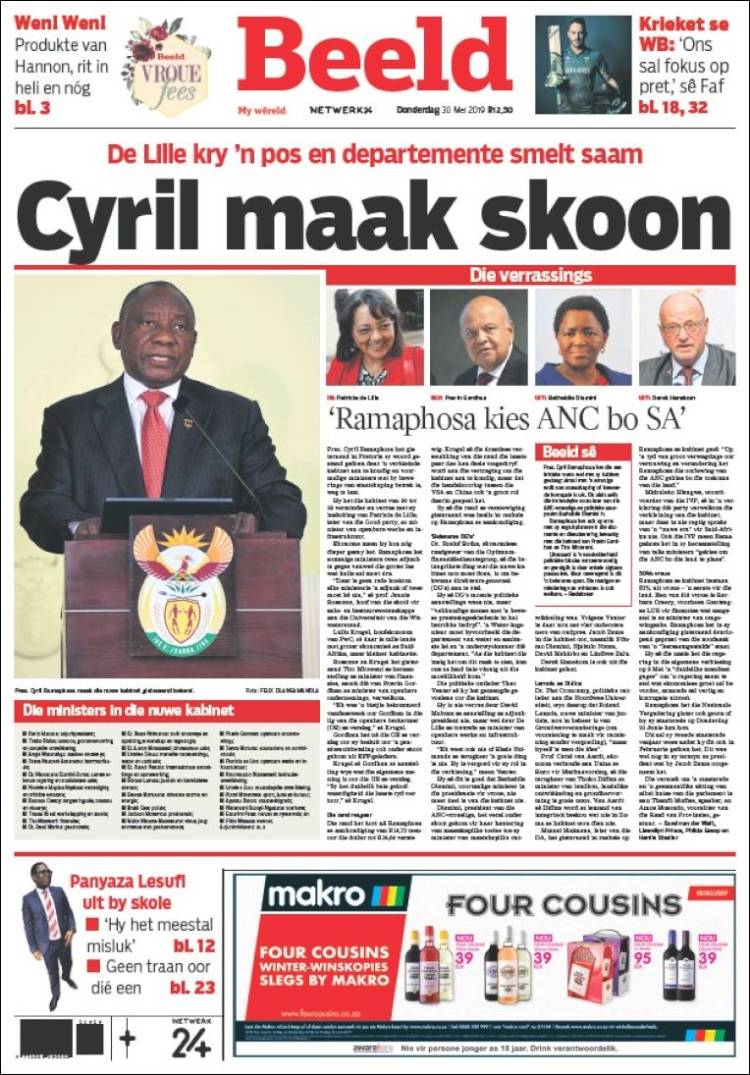 Portada de Beeld (Sud&aacute;frica)