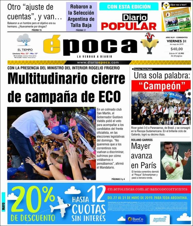 Portada de Diario Época (Argentina)
