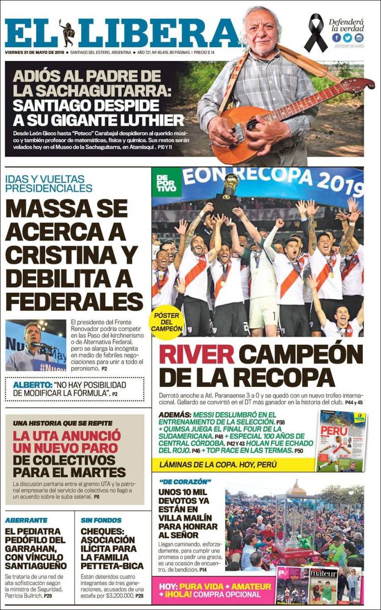 Portada de Diario El Liberal (Argentina)