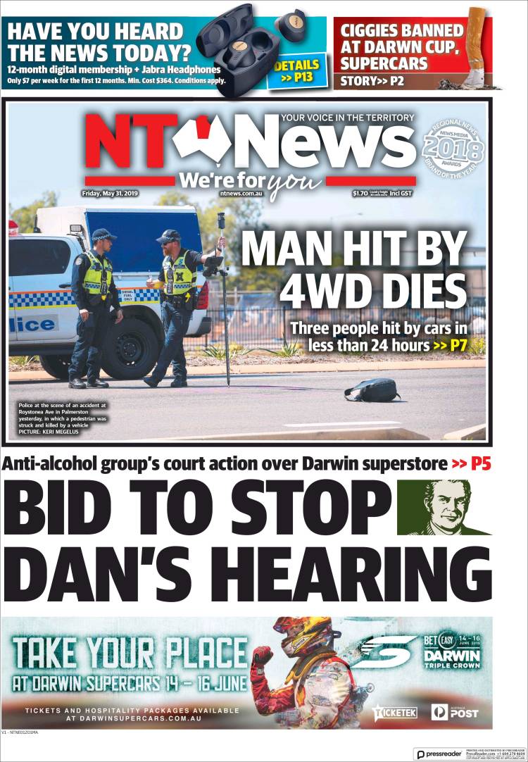 Portada de Northern Territory News (Australia)