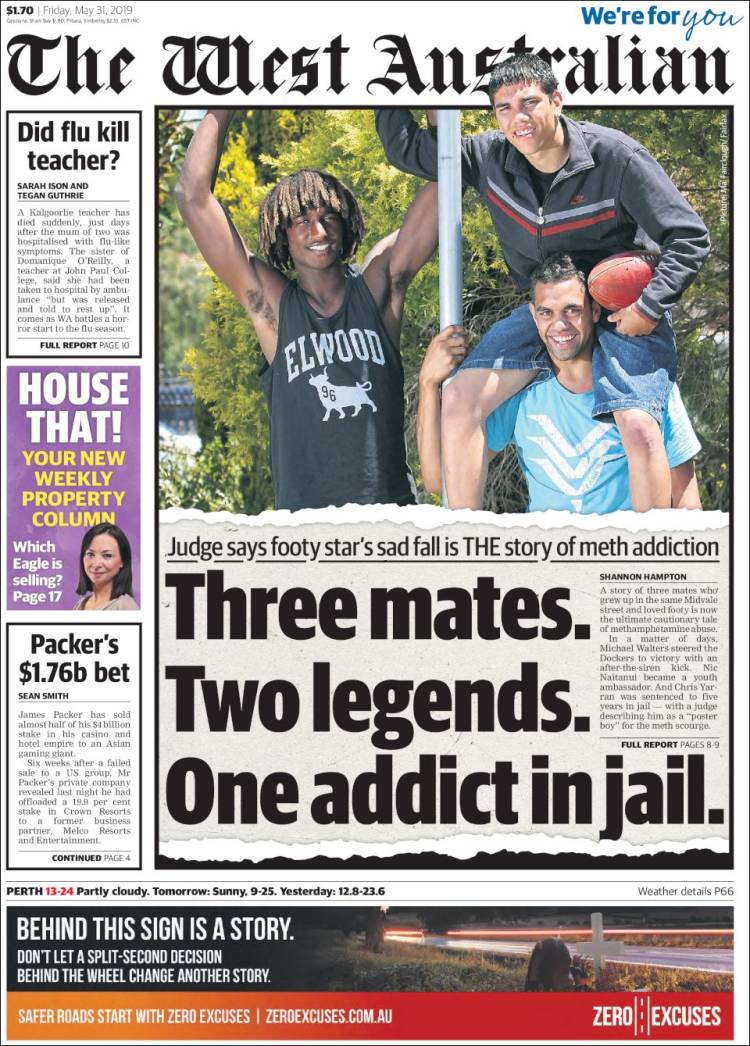 Portada de The West Australian (Australia)