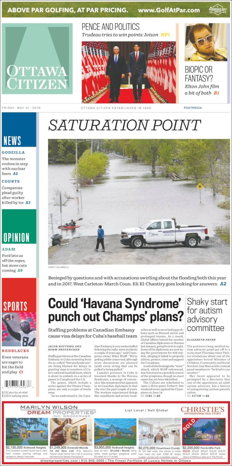 Portada de Ottawa Citizen (Canadá)