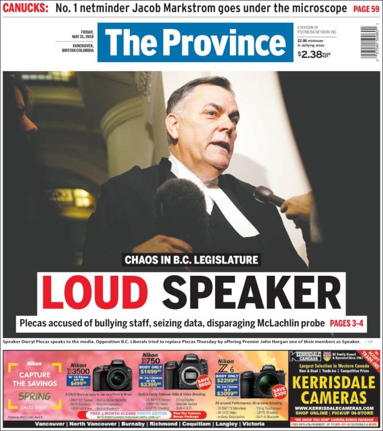 Portada de The Province (Canadá)